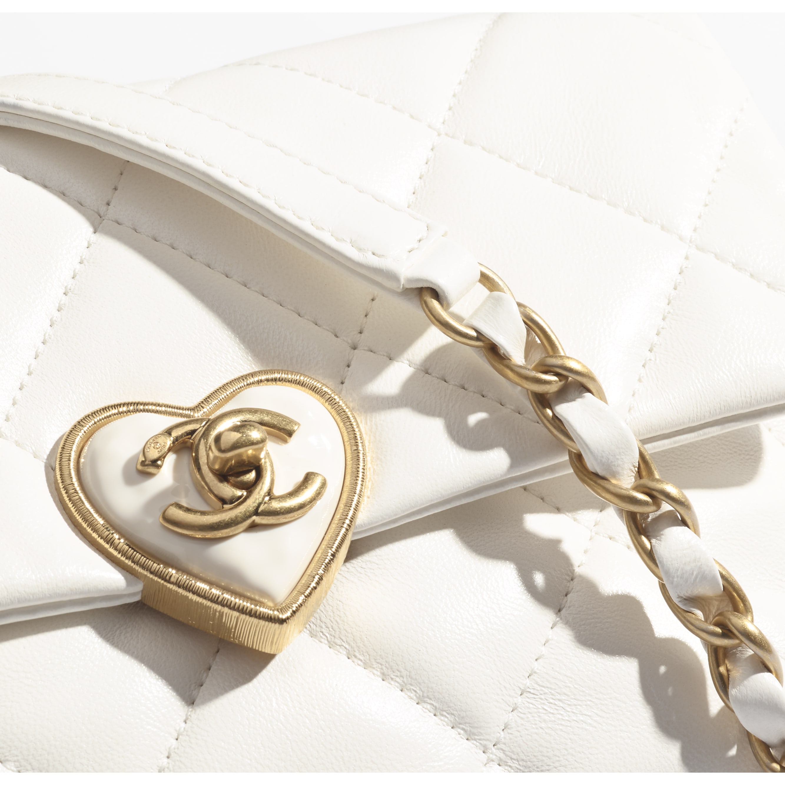 Lambskin-SMALL FLAP BAG-White