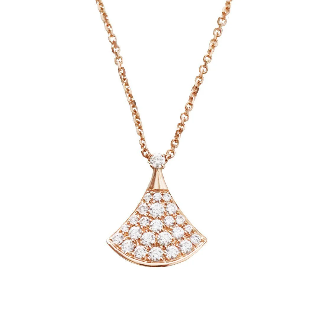 Bvlgari Divas' Dream Pave Diamonds 18k Rose Gold Stud Earrings and Divas’Dream 18ct rose-gold and 0.47ct brilliant-cut diamond necklace
