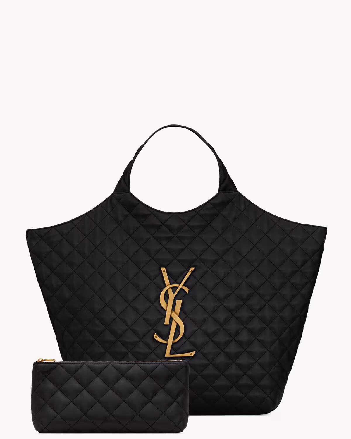 YSL ICARE in quilted lambskin-BLACK