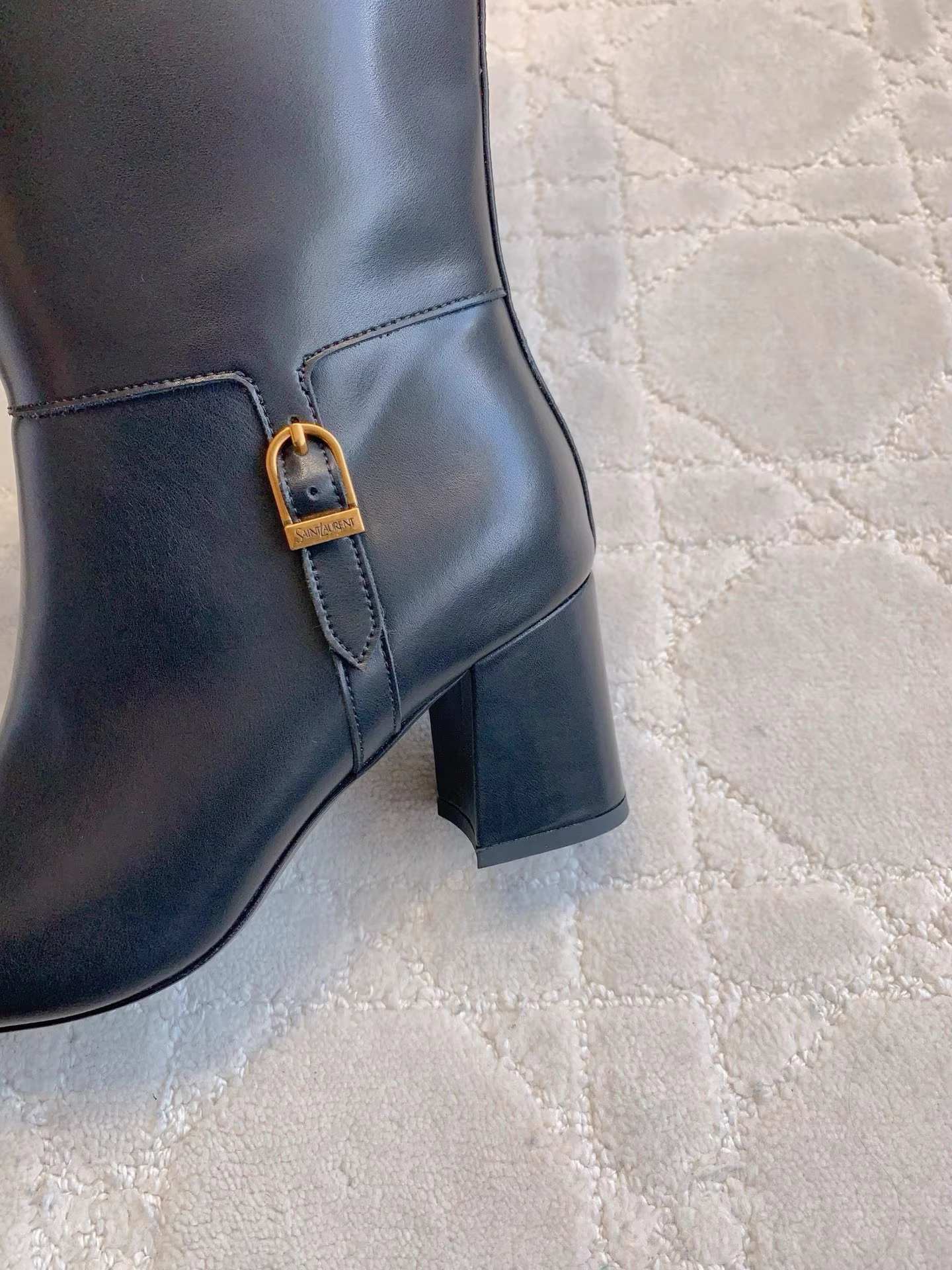 YSL JULIA boots in smooth leather-BLACK