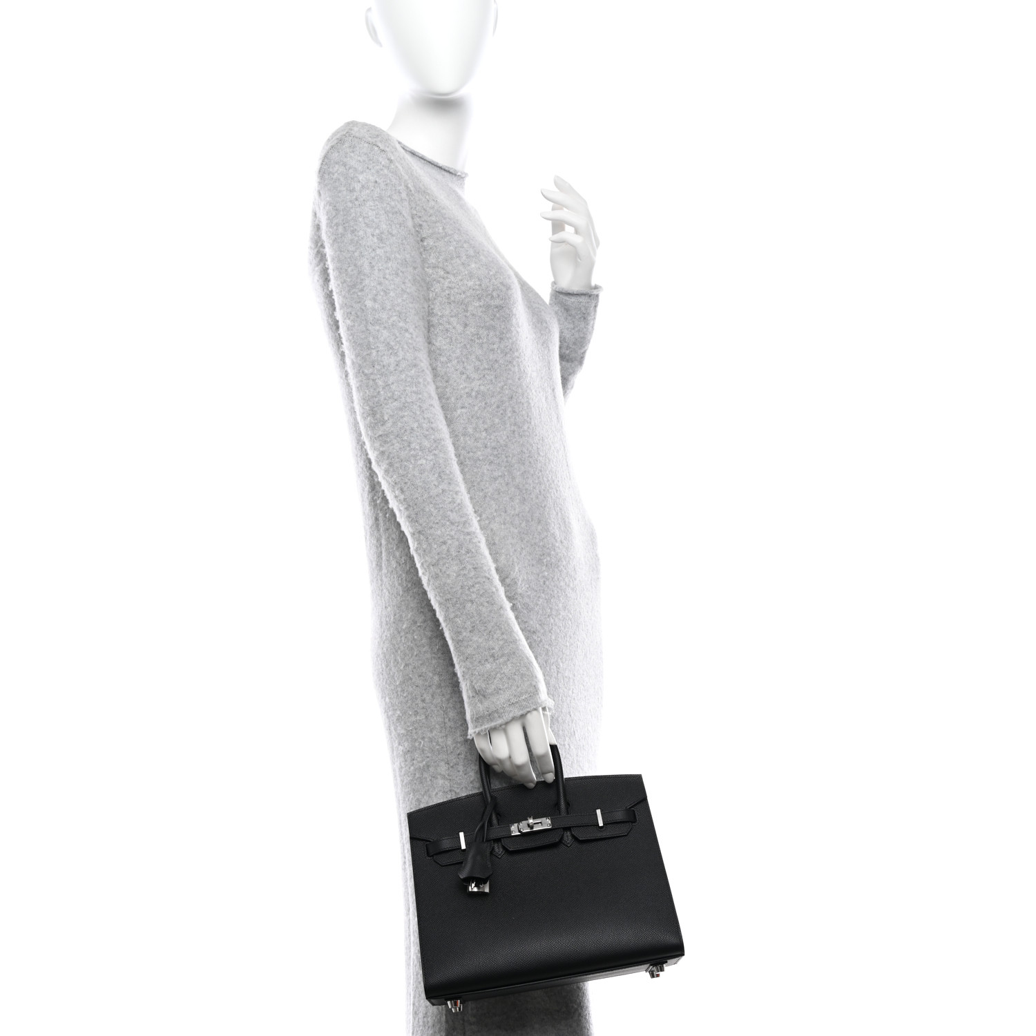 Epsom Birkin Sellier 25 Black(Silver Lock)
