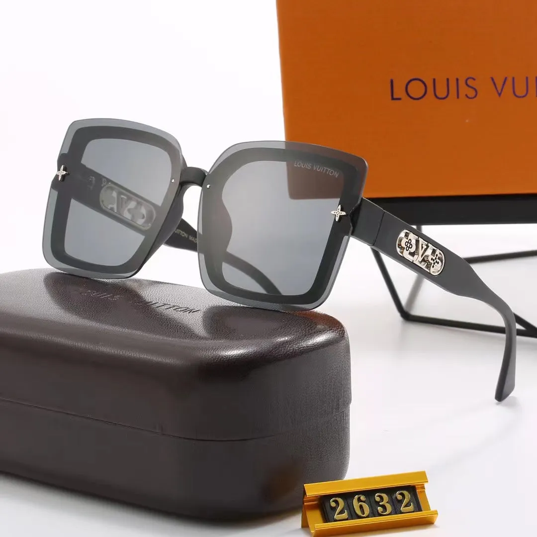 LV 6-color fashion four-leaf clover hollow letter temple sunglasses