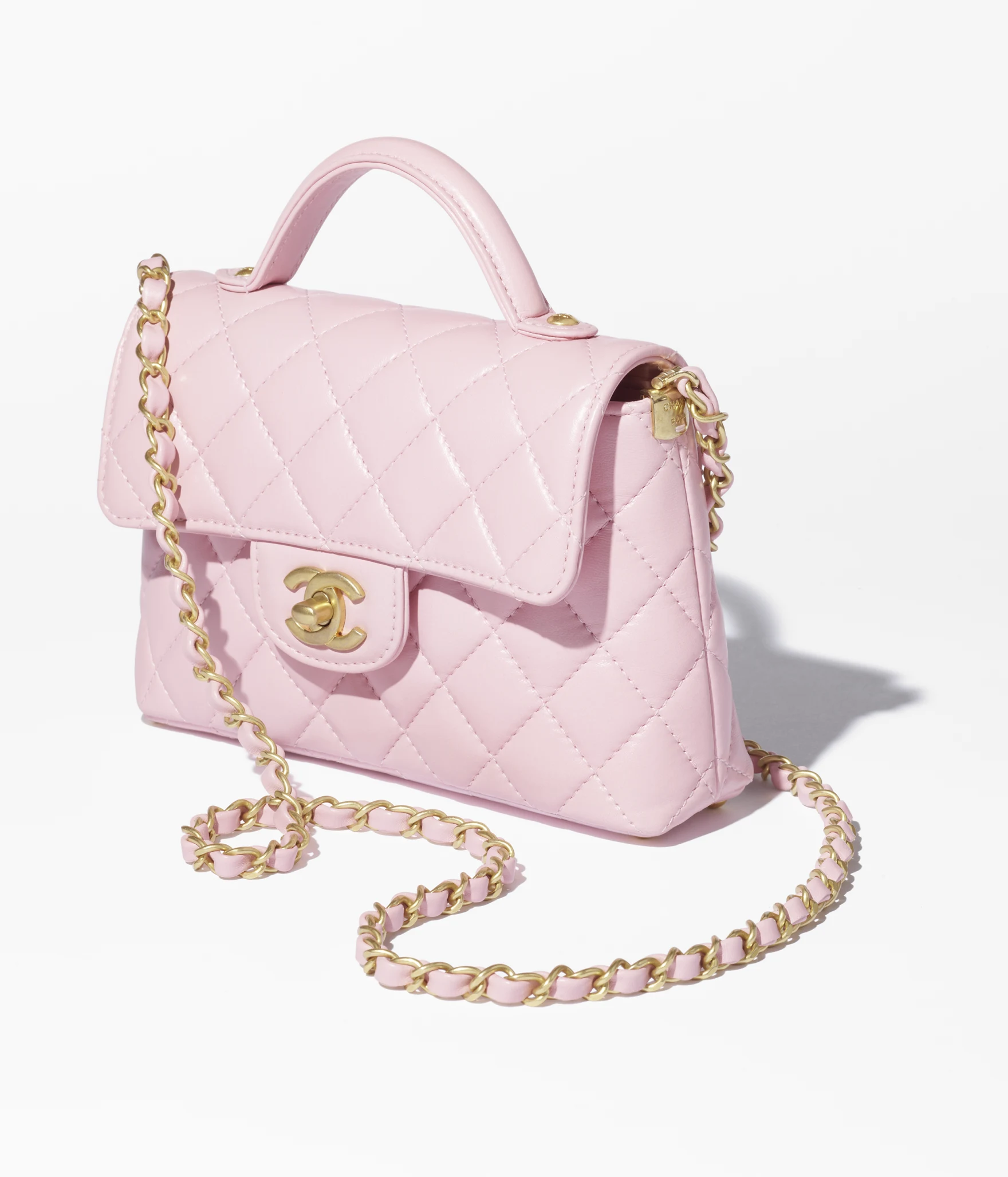 【🔥Special Offers🔥】CHANEL Small Flap Bag With Top Handle-Light Pink