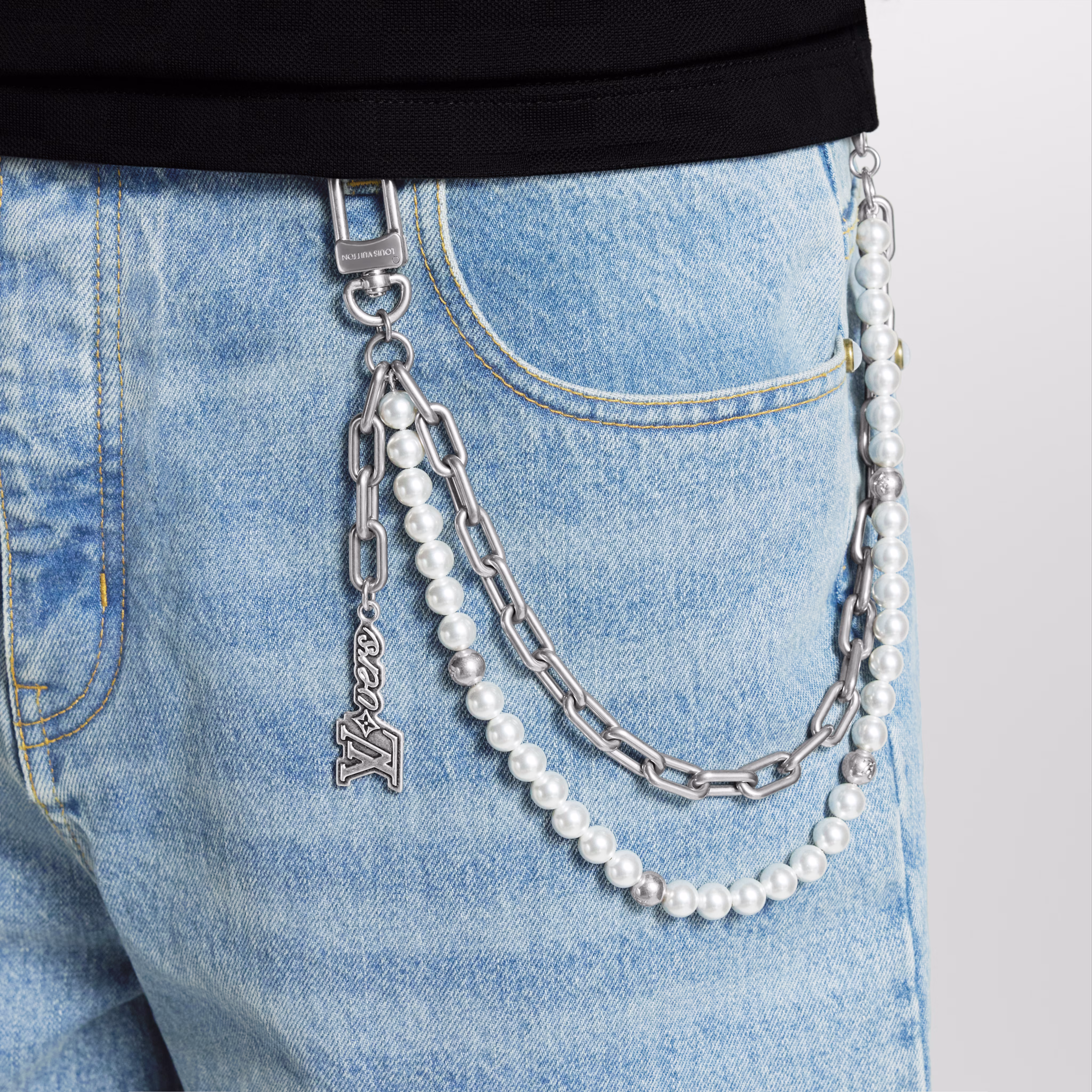 LV Pearls Chain Belt and Bag Charm M02606
