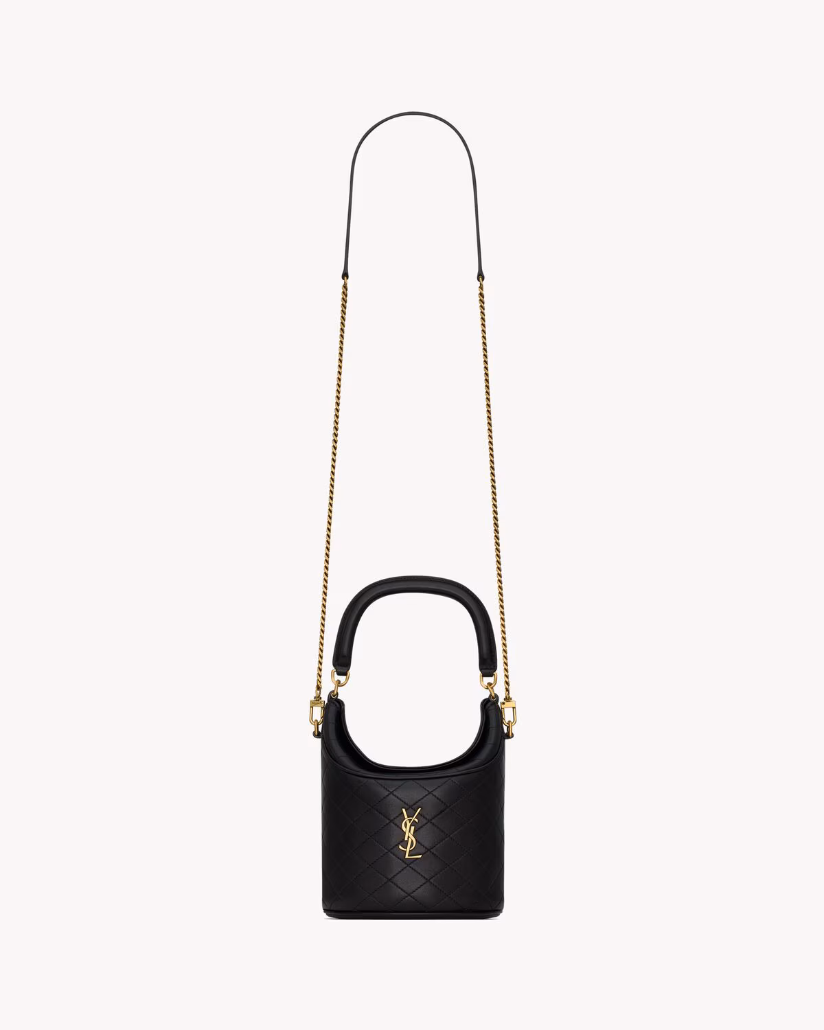 YSL GABY bucket bag in lambskin-Black