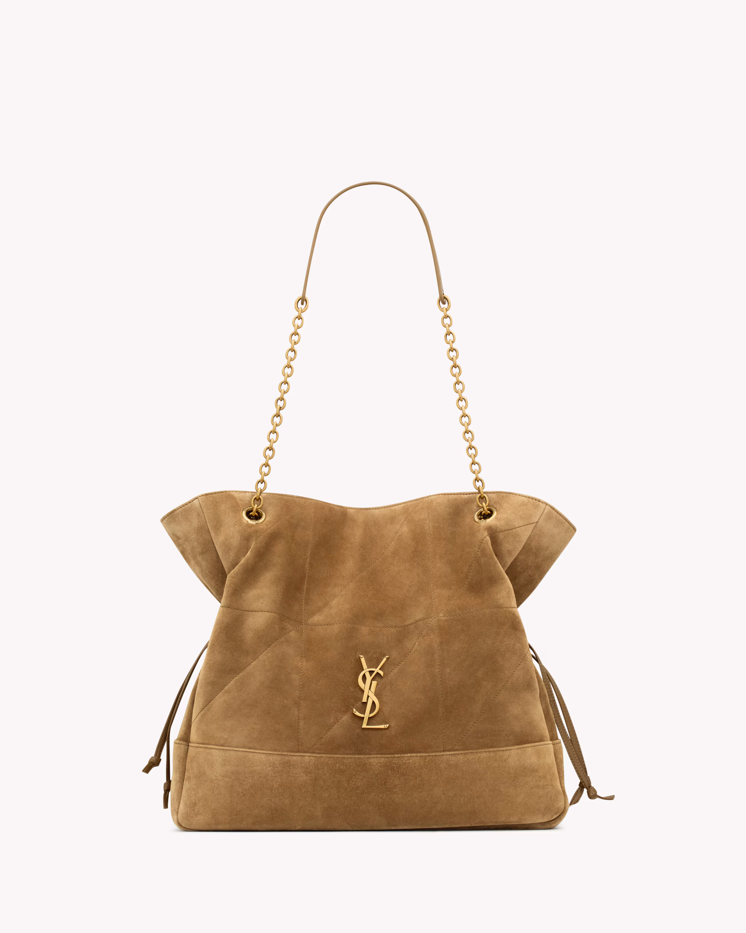 YSL JAMIE shopping in suede-GOLDEN LEAF