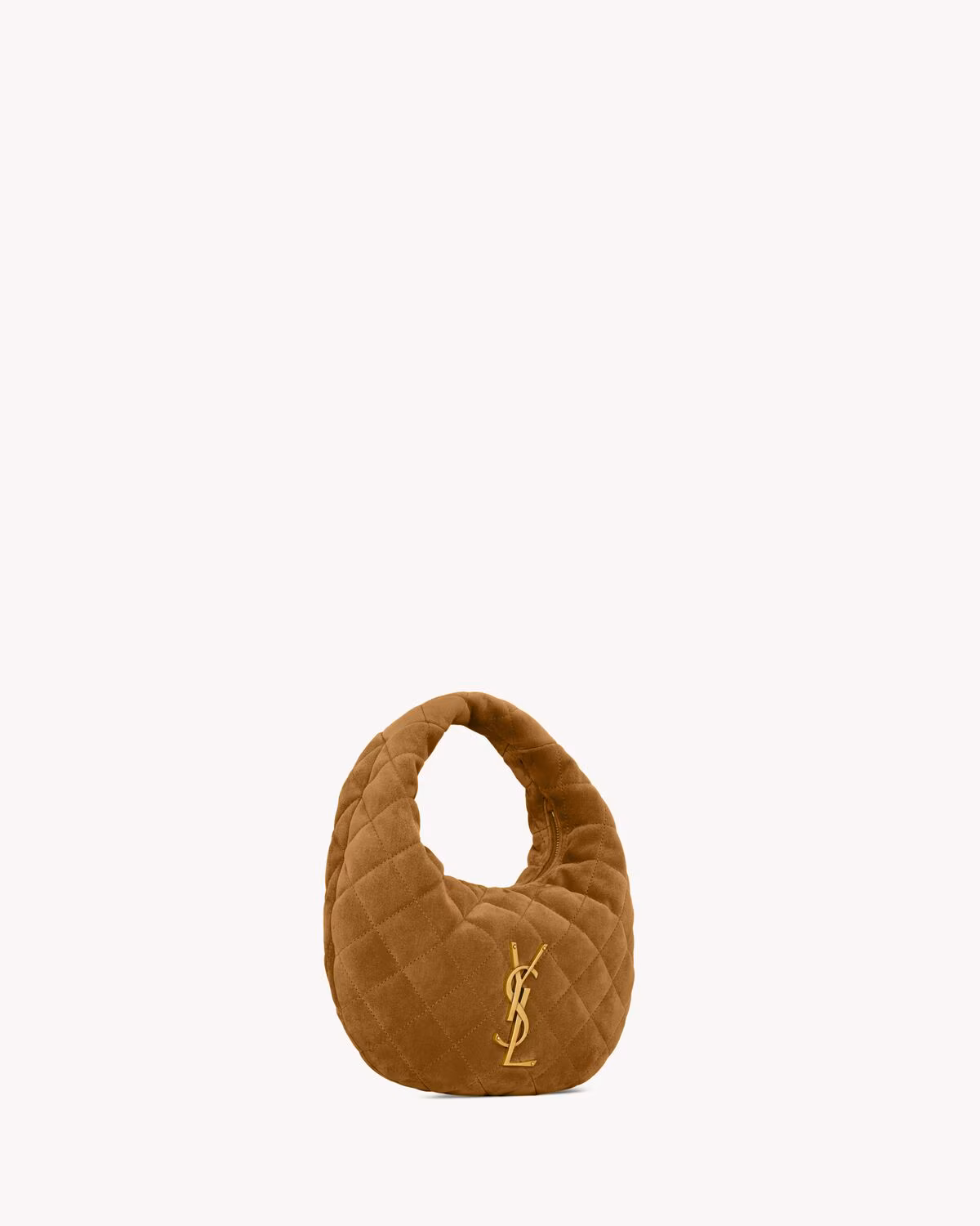 YSL ICARINO in quilted suede-CARAMEL COGNAC